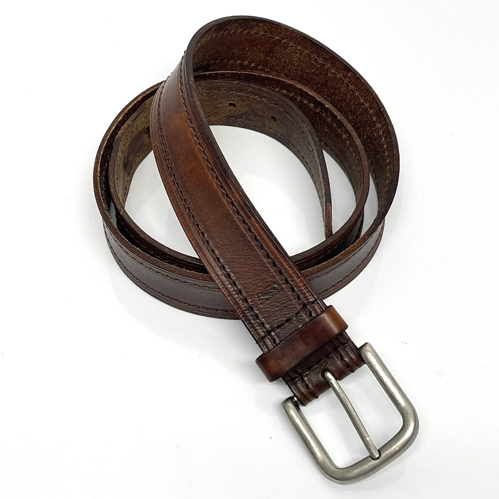 Levi's Men's 38 Brown Genuine Leather Belt 1.25" Wide‎ Casual Stitched Edge